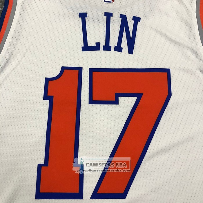 Camiseta New York Knicks Jeremy Lin NO 17 Association Blanco